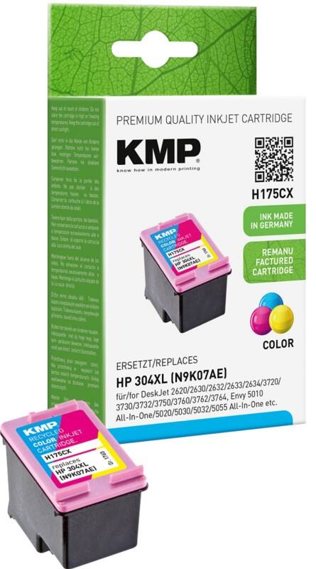 KMP Kompatibel HP 304XL Tintenpatrone N9K07AE Cyan, Magenta, Gelb