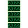 Bene Jahreszahl-Etiketten 2022 Grün 48 x 19 mm Packung mit 100 Stück