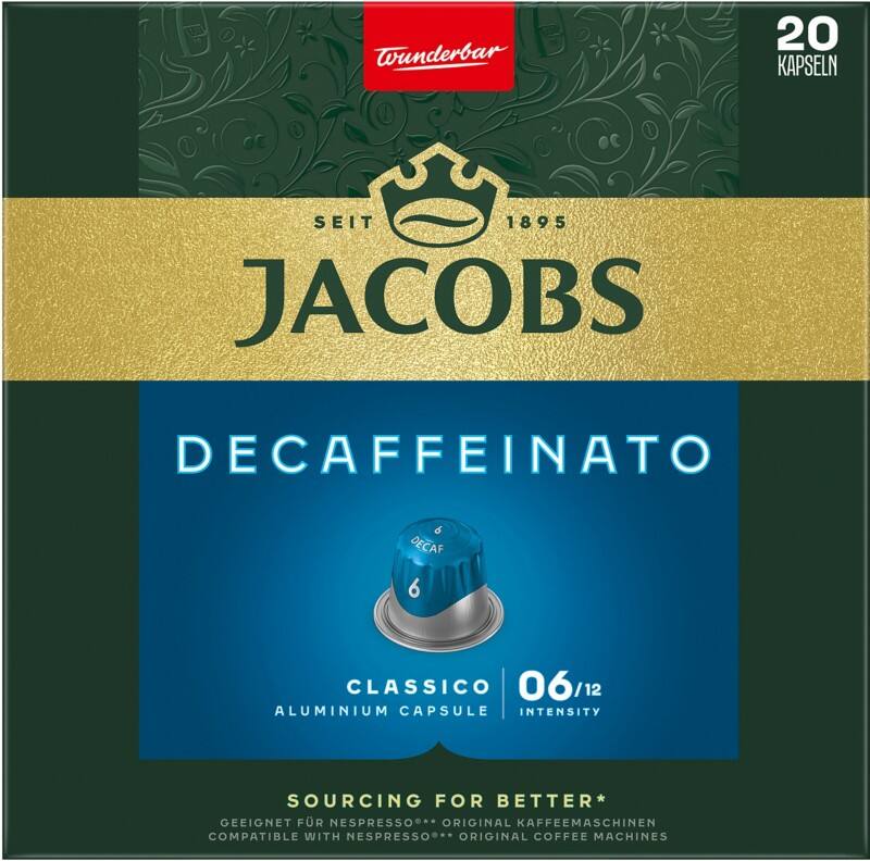 Capsules de café Jacobs Décaféiné Nespresso Capsules 20 unités de 5,2 g
