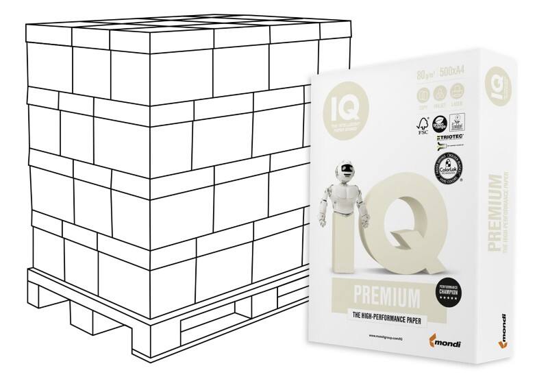 Papier imprimante Premium IQ Blanc 80 g/m² Lisse 240 Paquets de 500 Feuilles