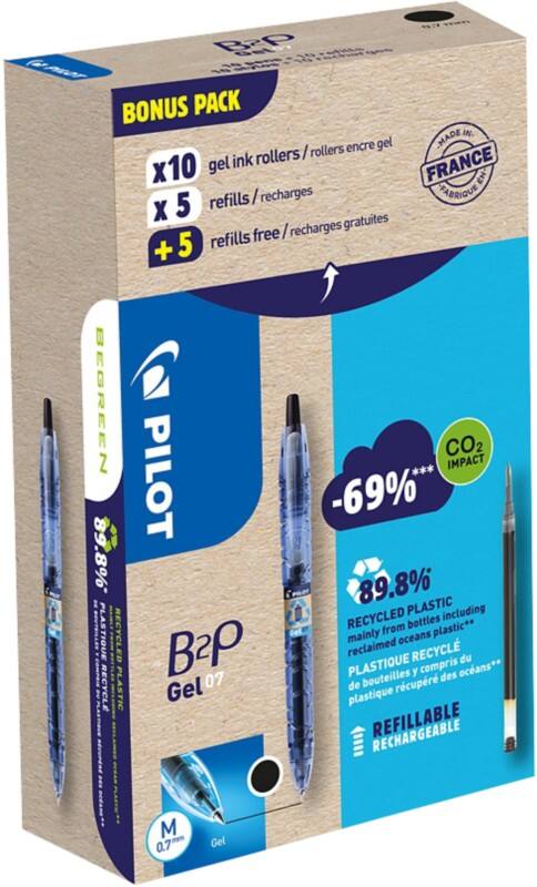 Roller encre gel Pilot 0,4 mm Fin Noir 20 Unités