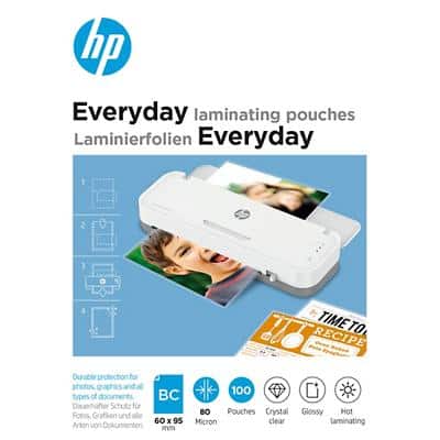HP Everyday Laminierfolien Visitenkarte & Kreditkarte Glänzend 80 Mikron Transparent 100 Stück