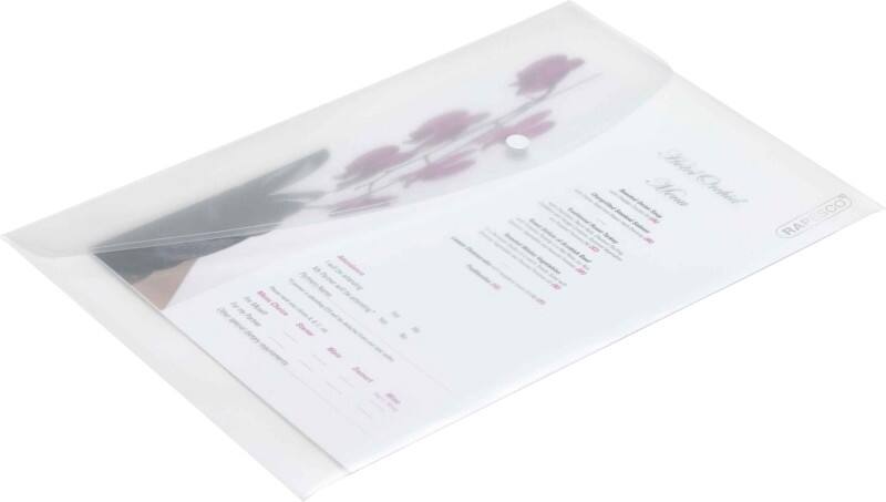 Rapesco Dokumentenmappe A4 Druckknopf PP (Polypropylen) Quer 24 (B) x 0,2 (T) x 36 (H) cm Durchsichtig 5 Stück