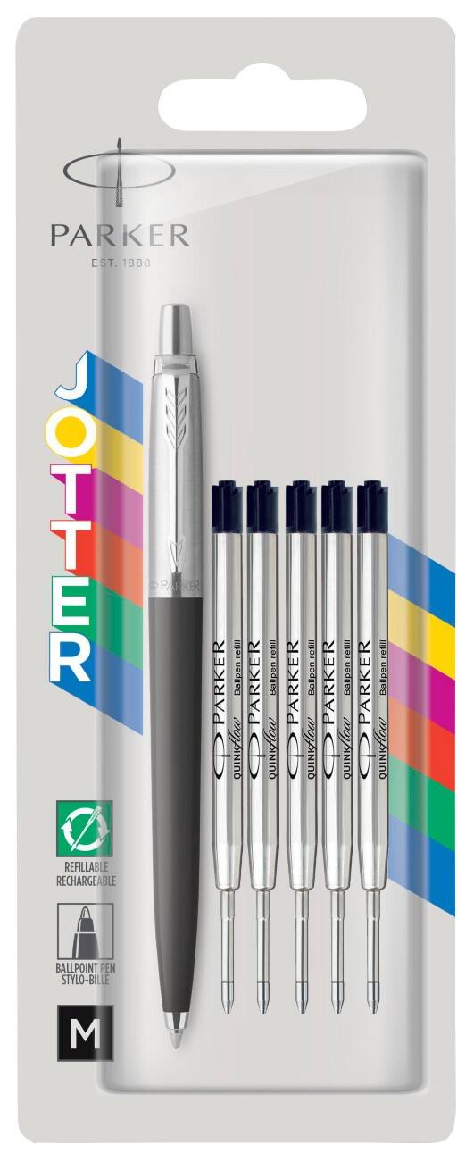 Parker Kugelschreiber Jotter Originals Schwarze Tinte + 5 Minen