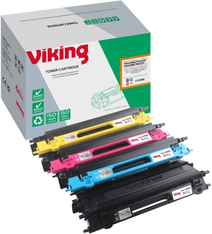 Toner Viking compatible Brother TN423BK/C/M/Y TN423-4 Noir, cyan, magenta, jaune 4 unités