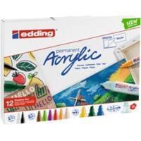 Edding Marker Acryl Kreativ Farbig sortiert 12 Stück