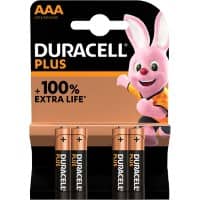 Piles Duracell Plus 100 AAA 4 unités