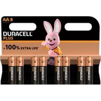 Piles Duracell Plus 100 AA 8 unités