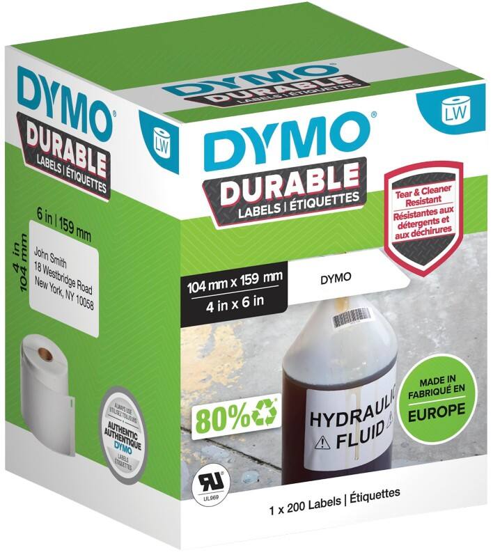 DYMO LW 2112287 Haftetiketten 104 x 159 mm Weiss 200 Stück