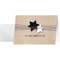 Sigel Weihnachtskarten (inkl. Umschläge) Modern Christmas Christmas Wrapping C5/6 Braun Packung mit 25 Karten + 25 Umschläge