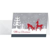Sigel Weihnachtskarten (inkl. Umschläge) Modern Christmas Rote Hirsche C5/6 Grau Packung mit 25 Karten + 25 Umschläge