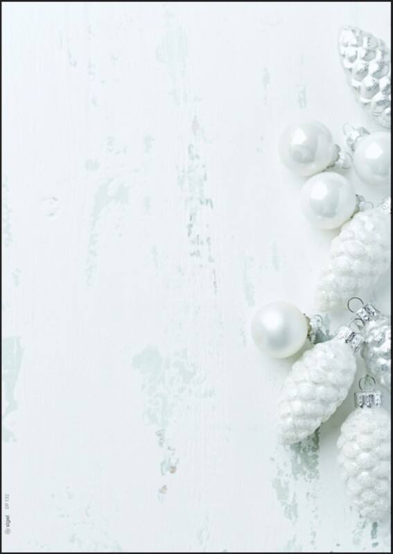 Papier à lettre Sigel motif Noël Blanc, gris 100 unités