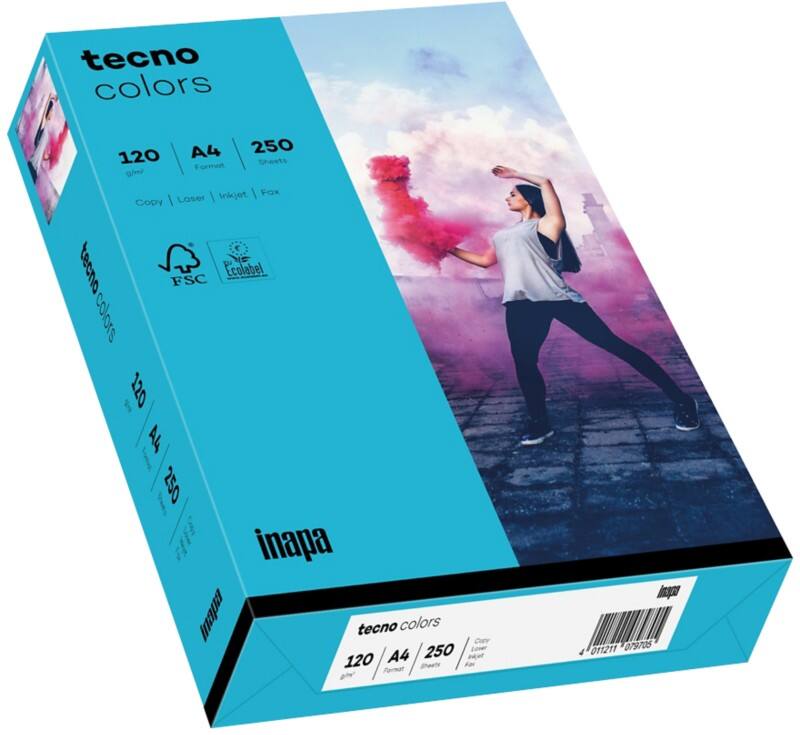 Papier couleur A4 tecno Bleu 120 g/m² 250 Feuilles