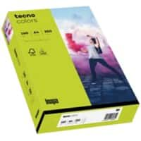 Papier couleur A4 tecno Vert fluo 160 g/m² 250 Feuilles