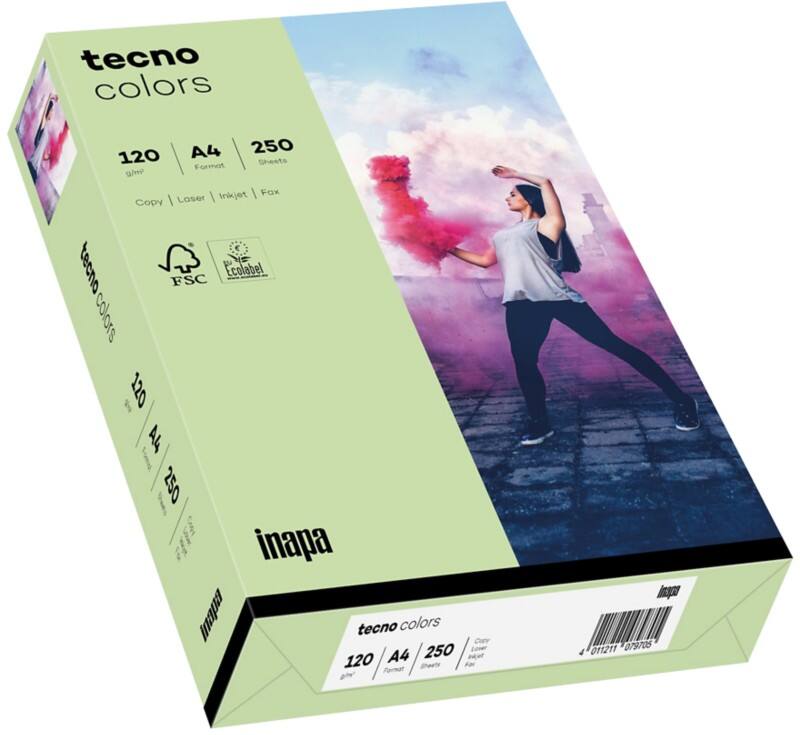 Papier couleur A4 tecno Vert pastel 120 g/m² 250 Feuilles