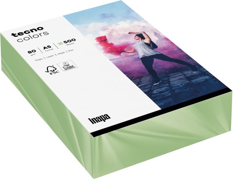 Papier couleur A5 tecno Vert 80 g/m² 500 Feuilles