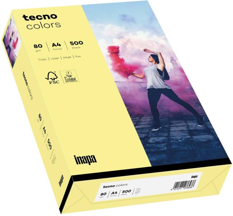 Papier couleur A4 tecno Jaune clair 80 g/m² 500 Feuilles