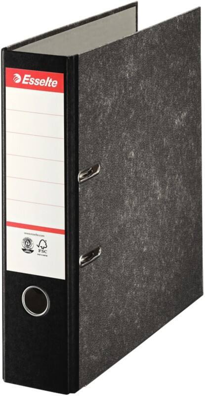 Esselte Essentials Breit Ordner A4 72 mm Schwarz 2 Ringe 46997 Pappkarton Wolkenmarmor Hochformat Recycled