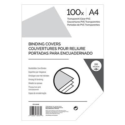 Deckblätter Zum Binden A4 Plastik 190 Mikron Transparent 100 Stück