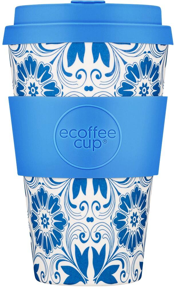 Gobelet réutilisable Ecoffee Cup Motif Delft Touch 400 ml Blanc, bleu