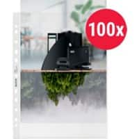 Leitz Prospekthüllen Recycled DIN A4 Genarbt Transparent 100 Mikron PP (Polypropylen) 11 Löcher 100 Stück