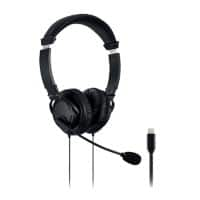 Casque audio filaire Kensington K97457WW Câble USB-C 1,8m Suppression de bruit du microphone Noir