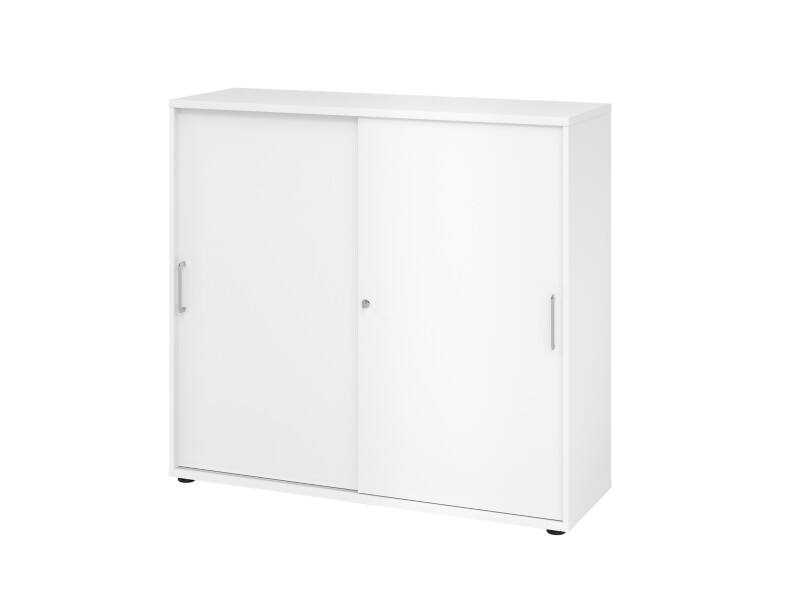 Armoire Hammerbacher Aggloméré 4 Étagères Verrouillable  Blanc