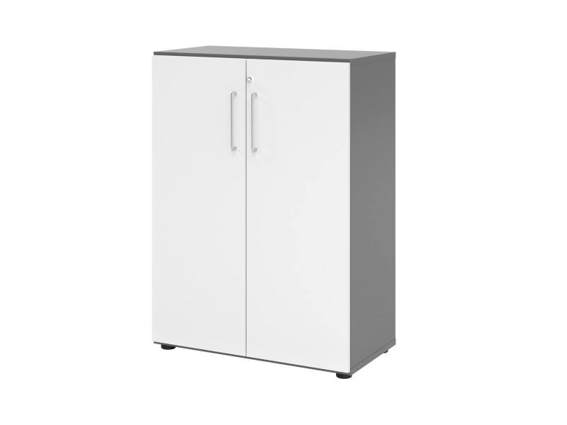 Armoire Hammerbacher Aggloméré 2 Étagères Verrouillable  Graphite, Blanc