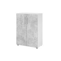 Armoire Hammerbacher Aggloméré 2 Étagères Verrouillable  Béton Blanc