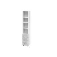 Armoire Hammerbacher V964S4/W/M/BS Blanc, Béton 40 x 42 x 215,4 cm