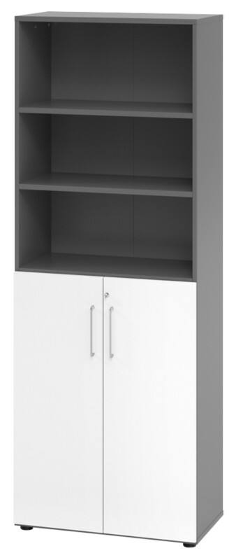 Armoire Hammerbacher Aggloméré 5 Étagères  Graphite, Blanc
