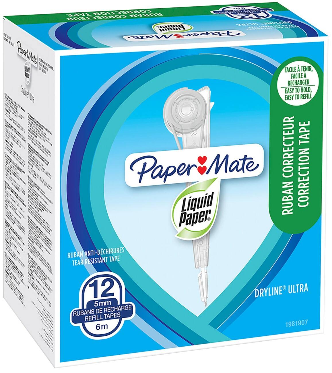 Recharge pour ruban correcteur Paper Mate Dryline Ultra blanc 12 unités