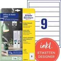 Étiquettes AVERY Zweckform C32266-10 Blanc Rectangulaire 190 x 30 mm 10 Feuilles de 9 Étiquettes