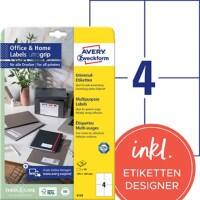 Avery Zweckform Universaletiketten 6124 148 x 105 mm Weiss 10 Blatt à 4 Etiketten