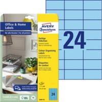 AVERY Zweckform Etiketten 3449-10 Ja DIN A4 Blau 70 x 37 mm 10 Blatt à 24 Etiketten