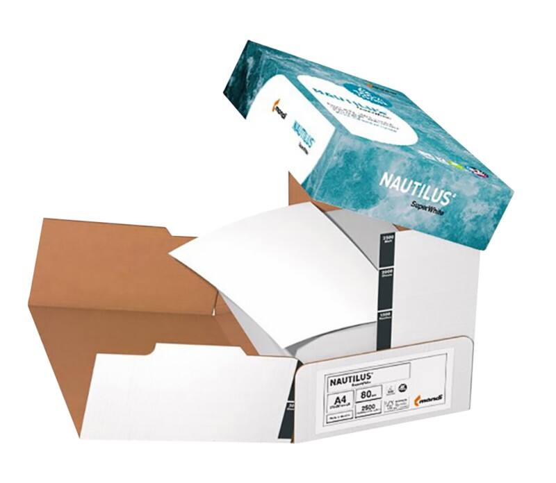 Papier imprimante Nautilus SuperWhite A4 80 g/m² Lisse Blanc 2 500 Feuilles