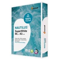 Papier imprimante Nautilus SuperWhite A3 80 g/m² Lisse Blanc 500 Feuilles