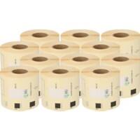 Étiquettes d’expédition Zolemba DK-11202 Brother Compatibles, autocollantes Blanc 62 x 100 mm 12 rouleaux de 300 Étiquettes