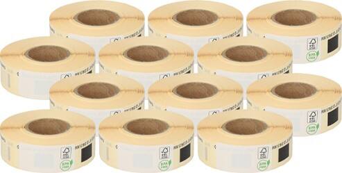 Zolemba Kompatibel Brother DK-11204 Kompatibel Mehrzwecketiketten Selbstklebend Weiss 17 x 54 mm 12 Rollen à 400 Etiketten