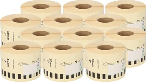 Zolemba Kompatibel Brother DK-22223 Kompatibel Papier Endlosetiketten Selbstklebend Weiss 50 mm x 30.48m 12 Stück