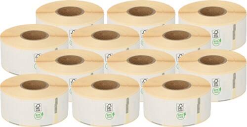 Kompatibel Dymo LW S0722370 / 99010 Adressetiketten Selbstklebend Weiss 28 x 89 mm 12 Rollen à 260 Etiketten