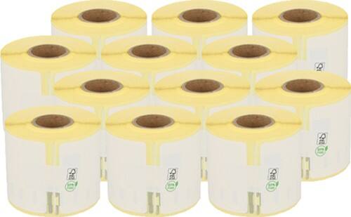 Kompatibel Dymo LW S0722420 / 99014 Versand-/Namensschildetiketten Selbstklebend Weiss 54 x 101 mm 12 Rollen à 220 Etiketten