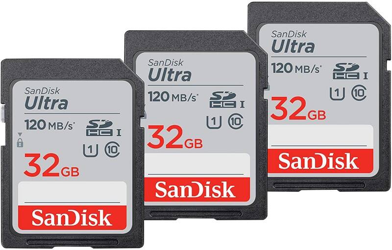 Carte mémoire SanDisk Ultra 32 Go SDHC UHS-I classe 10 Paquet de 3