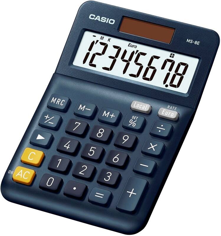 Casio Tischrechner MS-8E Digitalanzeige Blau