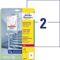 AVERY Zweckform L8002-10 Antimikrobielle Etiketten 210 x 297 mm Weiss 10 Blatt à 2 Etiketten