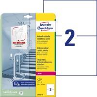 Avery Zweckform Antimikrobiell Laser Etiketten L8002-10 Selbsthaftend A4 Weiss 210 x 148 mm 10 Blatt à 2 Etiketten