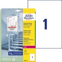 Étiquettes antimicrobiennes Avery L8001-10 Blanc 210 x 297 mm 10 feuilles de 1 étiquette