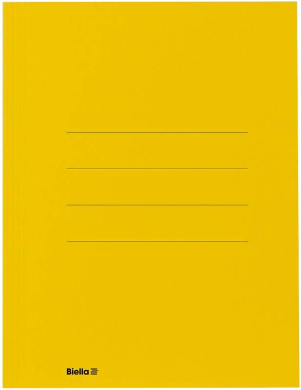 Biella Aktensammler mit 3 Klappen Recycolor A4 Gelb Karton 25 x 32 x 0,2 cm Packung mit 25 Stück