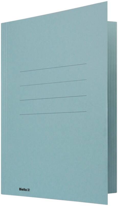 Biella Aktensammler mit 3 Klappen Folio Blau Karton 29 x 37,5 x 0,21 cm Packung mit 50 Stück