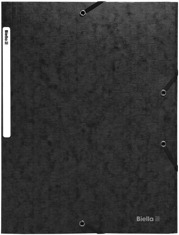 Chemise Biella avec élastiques A4 Noir Carton 26 x 33,5 x 0.5 cm Paquet de 25